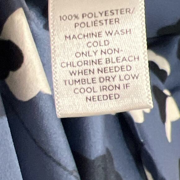 Loft Small Blue Floral Midi Slip Dress High Neck Drawstring y2K Beach Wedding - Picture 7 of 8